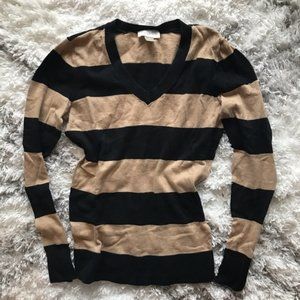 Ann Taylor LOFT Black Beige Knit Sweater
